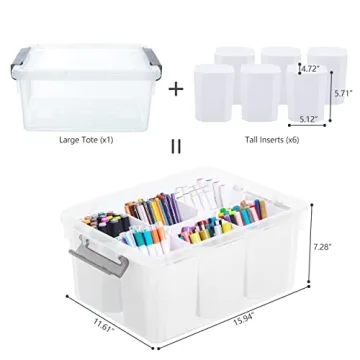 Citylife 17 QT Clear Storage Bins for Crafts and Tools
