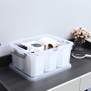 Citylife 17 QT Clear Storage Bins for Crafts and Tools