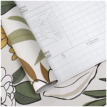 HAOKHOME Floral Peel and Stick Wallpaper 17.7in x 6.6ft
