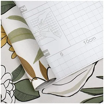 HAOKHOME Floral Peel and Stick Wallpaper 17.7in x 6.6ft