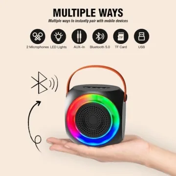 MicPioneer Bluetooth Karaoke Machine with Wireless Microphones