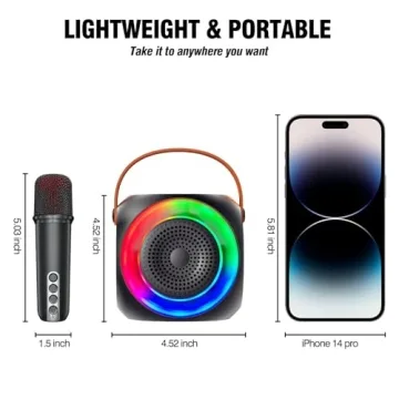 MicPioneer Bluetooth Karaoke Machine with Wireless Microphones