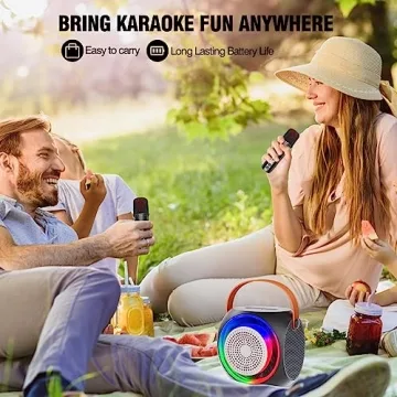 MicPioneer Bluetooth Karaoke Machine with Wireless Microphones