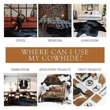 Sunshine Cowhides 100% Genuine Black Cowhide Rug - Luxurious Cow Rug for Bedroom, Kitchen, Living Room & Home Decor - Masterpiece of Style & Functionality for Interior Spaces - Extra Large (6x7-8 Ft.)