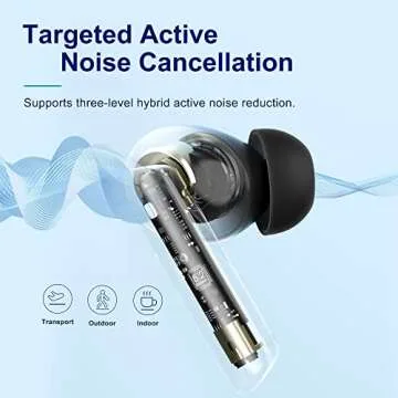 QCY HT05 Wireless Earbuds with Multi-Mode ANC, 30H Playtime, and AI Call Performance