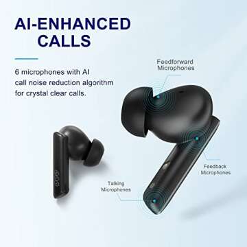 QCY HT05 Active Noise Cancelling Earbuds - 30H Playtime