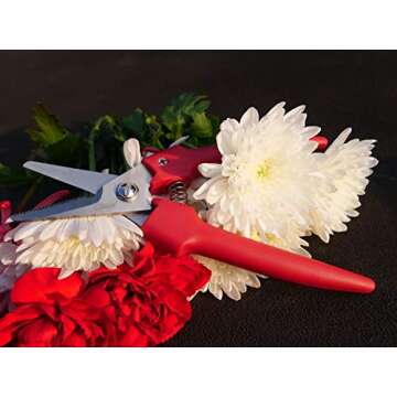 Clauss Spring-Action Stainless Steel Wire Cutters / Pruning Shears For Gardening, Red, 7.5’’ (33503)