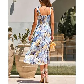 PRETTYGARDEN Women Summer Dresses Boho Floral Maxi Dress