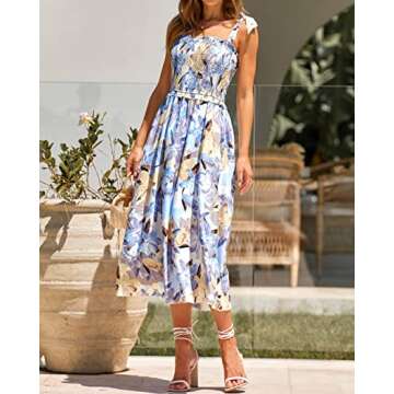 PRETTYGARDEN Women Summer Dresses Boho Floral Maxi Dress