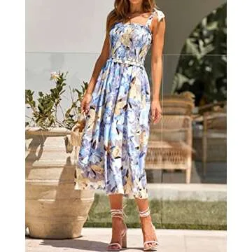 PRETTYGARDEN Women Summer Dresses Boho Floral Maxi Dress