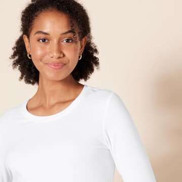 Amazon Essentials Women's Classic-Fit Long-Sleeve Crewneck T-Shirt (Available in Plus Size), White, 4X