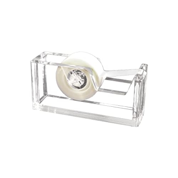 Kantek Acrylic Tape Dispenser - Clear & Elegant for Desks