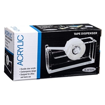 Kantek Acrylic Tape Dispenser - Clear & Elegant for Desks