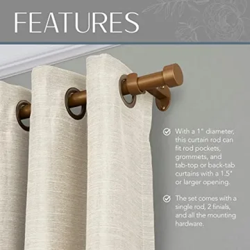 Elrene Serena Curtain Rod Adjustable Modern Home Decor