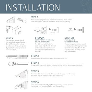 Elrene Serena Curtain Rod Adjustable Modern Home Decor