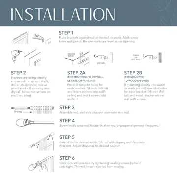 Elrene Serena Curtain Rod Adjustable Modern Home Decor