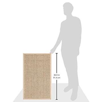 SAFAVIEH Natural Fiber Collection Accent Rug - 2' x 3', Natural & Beige, Border Basketweave Seagrass...