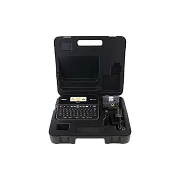 Brother P-touch, PTD600VP, PC-Connectable Label Maker with Full Color Graphical Display, Case, Split-Back Tapes, 14 Fonts, High-Resolution, Black