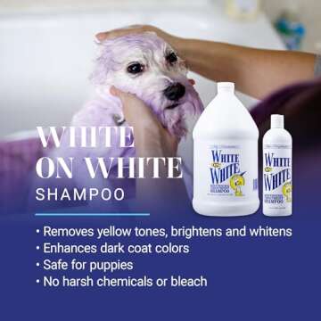Chris Christensen White on White Whitening Treatment Dog Shampoo, Groom Like a Professional, Brighte...