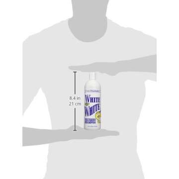Chris Christensen White on White Whitening Treatment Dog Shampoo, Groom Like a Professional, Brightens White, Safely Removes Yellow & Other Stains, All Coat Types, Made in USA, 16 oz.