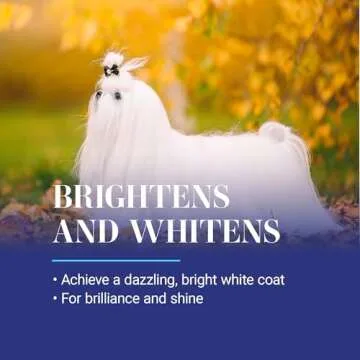 Chris Christensen White on White Whitening Treatment Dog Shampoo, Groom Like a Professional, Brightens White, Safely Removes Yellow & Other Stains, All Coat Types, Made in USA, 16 oz.
