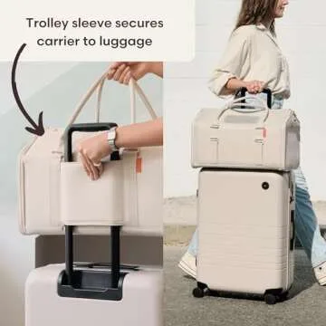 Tuft + Paw Porto Modern Cat Carrier, Soft-Sided Designer Cat Carrier for Large Cats up to 30lbs, Water Resistant, Airline Compliant, Soft-Faux Shearling Interior (Charcoal)