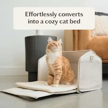 Tuft + Paw Porto Modern Cat Carrier, Soft-Sided Designer Cat Carrier for Large Cats up to 30lbs, Water Resistant, Airline Compliant, Soft-Faux Shearling Interior (Charcoal)