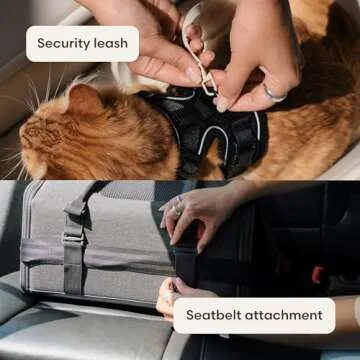 Tuft + Paw Porto Modern Cat Carrier, Soft-Sided Designer Cat Carrier for Large Cats up to 30lbs, Water Resistant, Airline Compliant, Soft-Faux Shearling Interior (Charcoal)