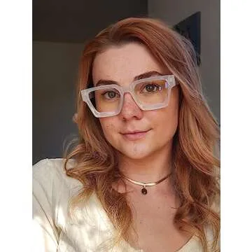 VISOONE Blue Light Blocking Glasses with TR90 Rectangle Frame and Chic Preppy Look for Women Men RIV...