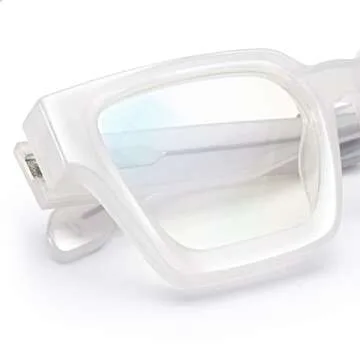 VISOONE Blue Light Blocking Glasses with TR90 Rectangle Frame and Chic Preppy Look for Women Men RIVER