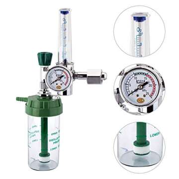 WX-YQ01 Oxygen Pressure Reducer Meter Regulator CGA540 Buoy with G5/8-14 Outlet Female Thread and Tube