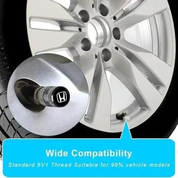 Tire Valve Stem Caps for Honda Models - Durable Metal Design