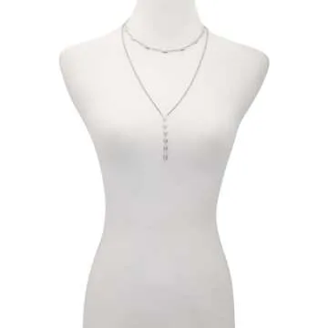 Vince Camuto Silvertone Layered Necklace