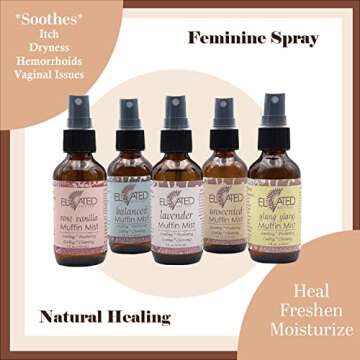 Elevated (by Taylor's) Muffin Mist - All Natural Feminine Spray - Soothing, Freshening, Cooling - Made in USA! … (Lavender)