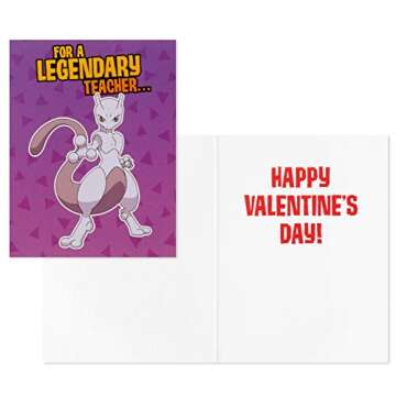 Hallmark Pokémon Valentines Day Cards and Mailbox for Kids School Classroom Exchange (1 Box, 32 Valentine Cards, 35 Stickers, 1 Teacher Card)