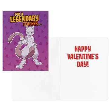 Hallmark Pokémon Valentines Day Cards and Mailbox for Kids School Classroom Exchange (1 Box, 32 Valentine Cards, 35 Stickers, 1 Teacher Card)