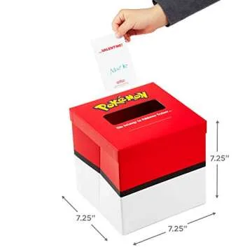 Hallmark Pokémon Valentines Day Cards and Mailbox for Kids School Classroom Exchange (1 Box, 32 Valentine Cards, 35 Stickers, 1 Teacher Card)