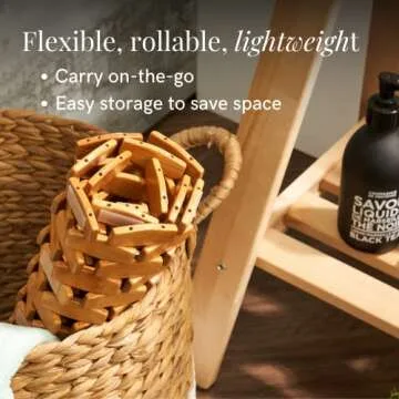 GOBAM Rollable Bamboo Bath Mat - Non-Slip, Water-Resistant