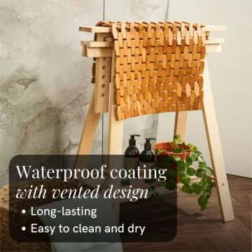 GOBAM Rollable Bamboo Bath Mat - Non-Slip, Water-Resistant