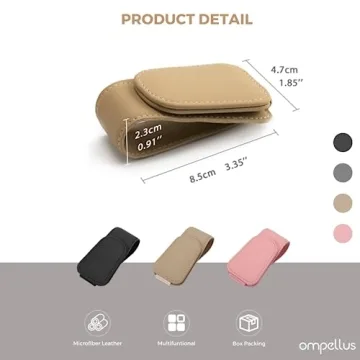 Stylish Ompellus Magnetic Leather Sunglass Holder for Cars