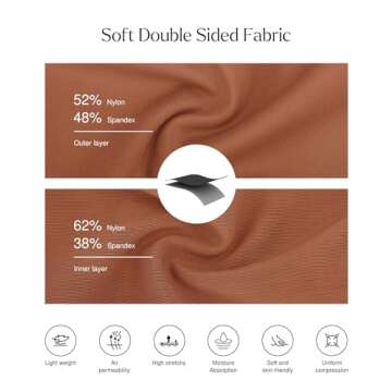 Popilush Brown Long Sleeve Bodycon Dress Shapewear Dress V Neck Ruched Midi Party Cocktail Dresses