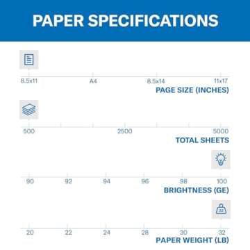 Hammermill Printer Paper, Premium Color 32 Lb Copy Paper, 8.5 x 11 - 1 Ream (500 Sheets) - 100 Bright, Made in the USA, 102630