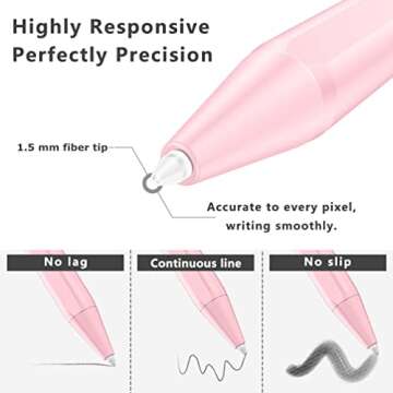 Stylus Pen for iPad (2018-2024) with Fast Charging & Palm Rejection, Compatible with Apple iPad Pro M4 2024, iPad Air M2 2024, iPad Pro 11/12.9 inch, iPad 10-6th, iPad Air 5th-3rd, iPad Mini 6/5th