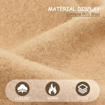 Gllutt Wool Beret Hat French Style Women Solid Color Thicken Warm Multiple Wear Ways 90% Wool (Camel)