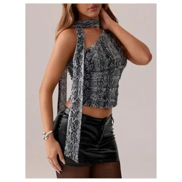 Milumia Women's Stylish One Shoulder Cut Out Tank Tops