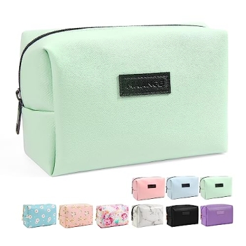 MAANGE Small Makeup Bag For Purse, Travel Cosmetic Bag Makeup Pouch PU Leather Portable Versatile Zi...