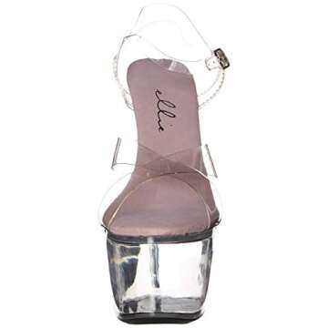 Ellie Shoes Women's Platform Sandal Heeled, Clear, 8