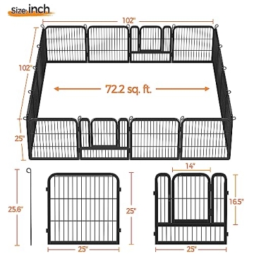 Yaheetech Dog Playpen 16 Panels Heavy Duty for Pets