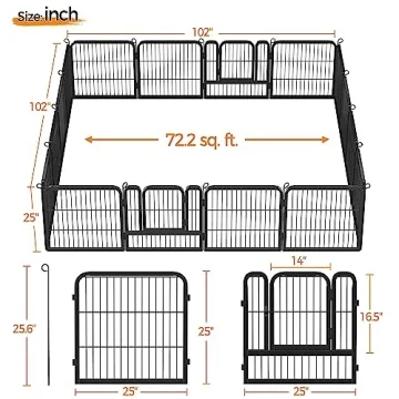 Yaheetech Dog Playpen 16 Panels Heavy Duty for Pets