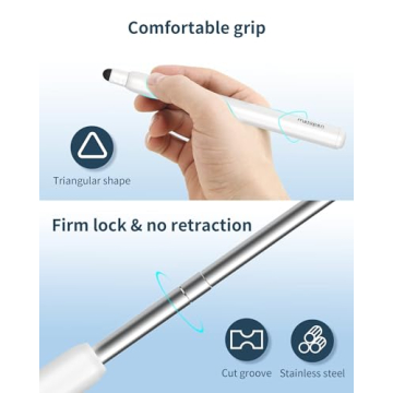 Metapen X1 Universal Stylus Pen for Touch Screens, 2-1 Retractable Pointer & Stylus with Special Flocking Tip, High Precision & Soft, Stylus Pen for iPad/iPhone/Android/Tablets/Samsung/HP/Kindle